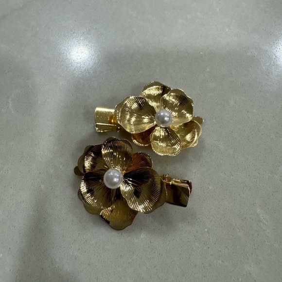 Gold Flower Hair Clips Luxury bridal 8pcs New main image 4